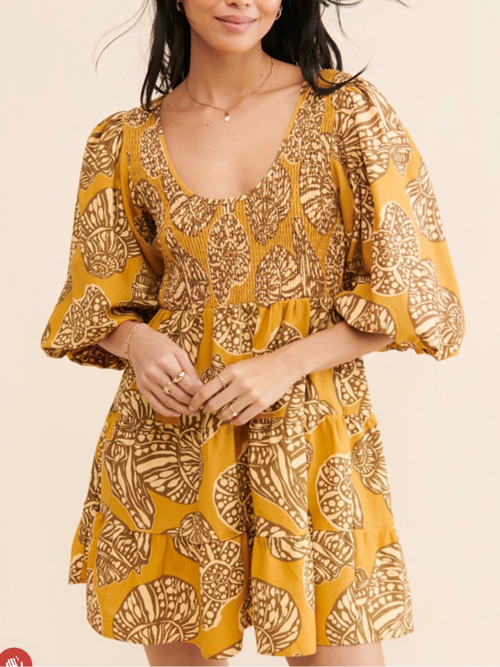 Girl & The Sun Imogen Mini Dress Size Medium Mustard